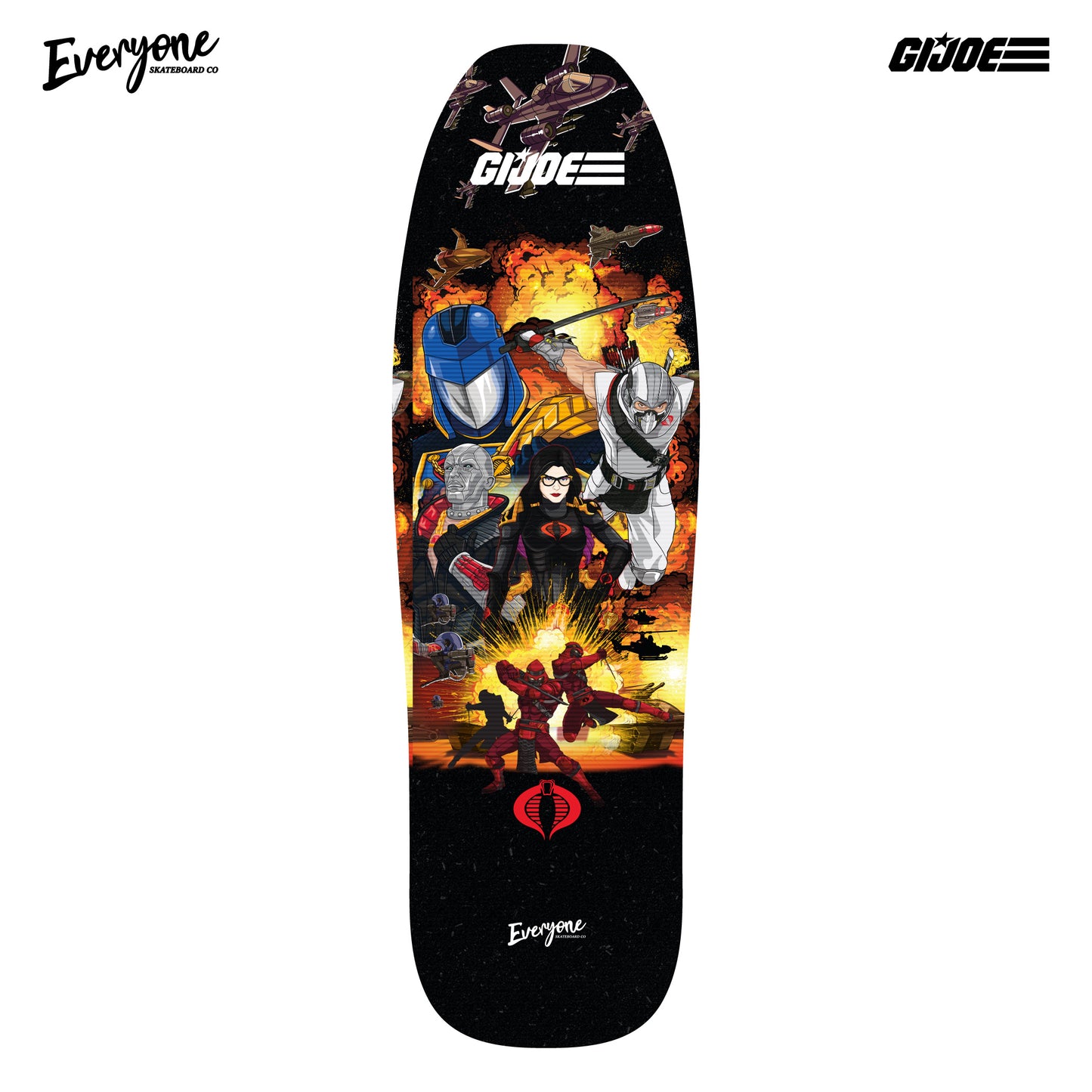HEROES VS VILLAINS GI JOE X EVERYONE SKATEBOARDS CO POOL SHAPED DECK