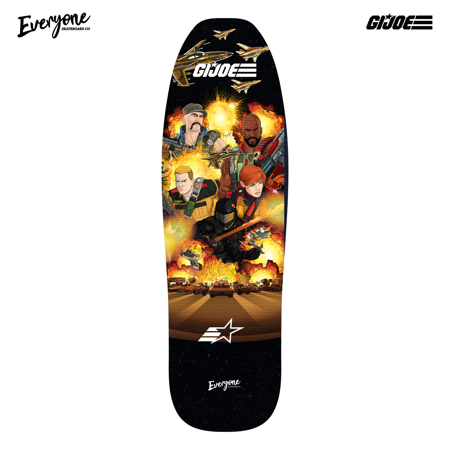 HEROES VS VILLAINS GI JOE X EVERYONE SKATEBOARDS CO POOL SHAPED DECK