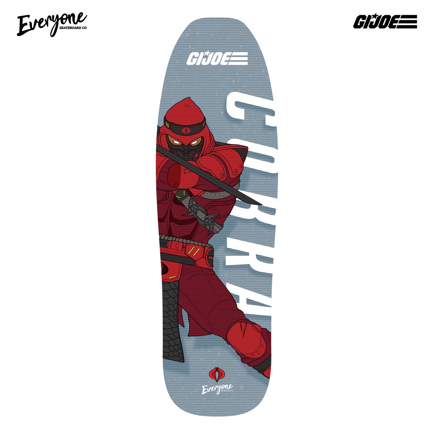 COBRA NINJAS GI JOE X EVERYONE SKATEBOARD CO LENTICULAR POOL SHAPED BOARD